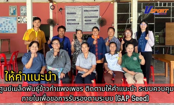 กำแพงเพชร-ศูนย์เมล็ดพันธุ์ข้าวกำแพงเพชร ติดตามให้คำแนะนำ ระบบควบคุมภายในเพื่อขอการรับรองตามระบบ (GAP Seed)