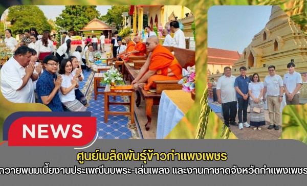 กำแพงเพชร-ศูนย์เมล็ดพันธุ์ข้าวกำแพงเพชร ร่วมถวายพนมเบี้ย พิธีเปิดงานประเพณี นบพระ-เล่นเพลง และงานกาชาดจังหวัดกำแพงเพชร