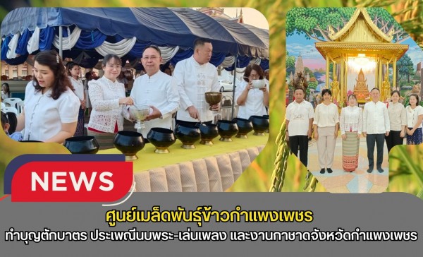 กำแพงเพชร-ศูนย์เมล็ดพันธุ์ข้าวกำแพงเพชร ร่วมพิธีทำบุญตักบาตร (เนื่องในวันมาฆบูชา) งานประเพณี นบพระ-เล่นเพลงและงานกาชาดจังหวัดกำแพงเพชร