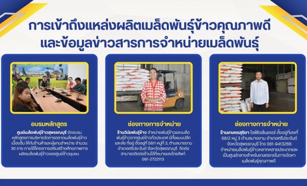 ศูนย์เมล็ดพันธุ์ข้าวสุพรรณบุรี จัดอบรมหลักสูตรการบริหารจัดการตลาดเมล็ดพันธุ์ข้าวเบื้องต้น เพื่อเพิ่มช่องทางการเข้าถึงแหล่งผลิตเมล็ดพันธุ์ข้าวคุณภาพดี และข้อมูลข่าวสารการจำหน่ายเมล็ดพันธุ์