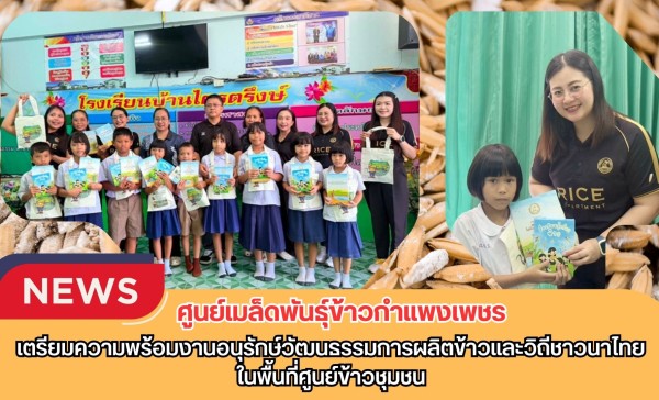 กำแพงเพชร-ศูนย์เมล็ดพันธุ์ข้าวกำแพงเพชร เตรียมความพร้อมงานอนุรักษ์วัฒนธรรมการผลิตข้าวและวิถีชาวนาไทยในพื้นที่ศูนย์ข้าวชุมชน