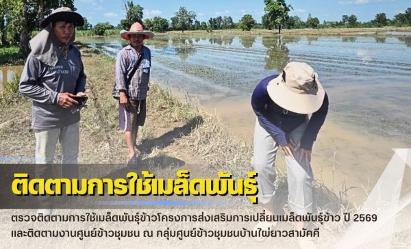 กำแพงเพชร-ศูนย์เมล็ดพันธุ์ข้าวกำแพงเพชร ตรวจติดตามการใช้เมล็ดพันธุ์ข้าวโครงการส่งเสริมการเปลี่ยนเมล็ดพันธุ์ข้าว ปี 2569 และติดตามงานศูนย์ข้าวชุมชน
