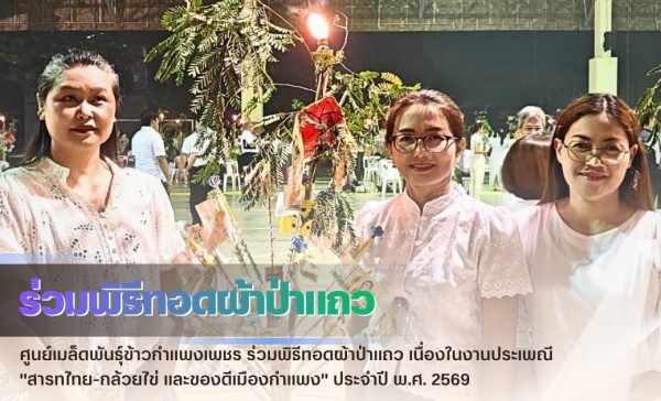 กำแพงเพชร-ศูนย์เมล็ดพันธุ์ข้าวกำแพงเพชร ร่วมพิธีทอดผ้าป่าแถว เนื่องในงานประเพณี 