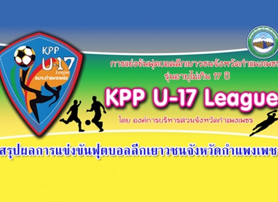 สรุปผลการแข่งขันฟุตบอลลีกเยาวชนจังหวัดกำแพงเพชร สัปดาห์ที่ 3 รุ่นอายุไม่เกิน 17 ปี