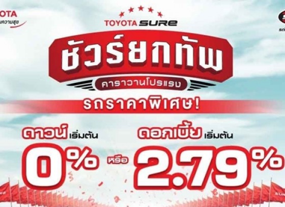 โตโยต้ากำแพงเพชร (ฮั้วเฮงหลี) จัดโปรโมชั่นพิเศษ ไม่ต้องรอมอเตอร์โชว์