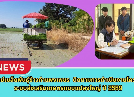 กำแพงเพชร-ศูนย์เมล็ดพันธุ์ข้าวกำแพงเพชร ติดตามการดำเนินงานโครงการระบบส่งเสริมเกษตรแบบแปลงใหญ่ ปี 2569