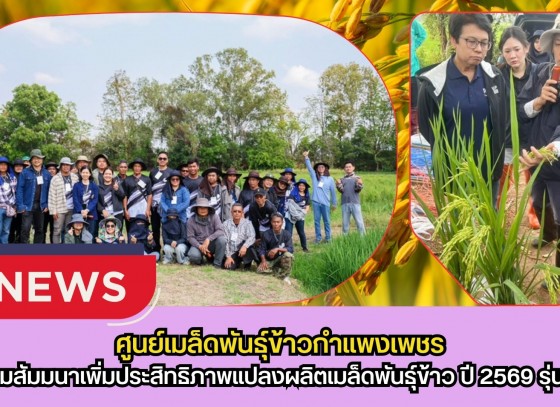 กำแพงเพชร-ศูนย์เมล็ดพันธุ์ข้าวกำแพงเพชร ร่วมสัมมนาเพิ่มประสิทธิภาพแปลงผลิตเมล็ดพันธุ์ข้าว ปี 2569 รุ่นที่ 1