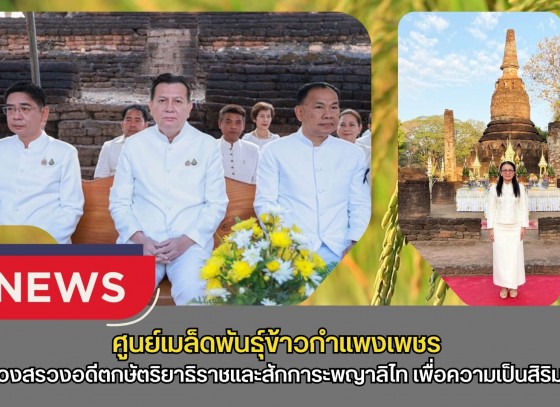 กำแพงเพชร-ศูนย์เมล็ดพันธุ์ข้าวกำแพงเพชร ร่วมพิธีบวงสรวงอดีตกษัตริยาธิราชและสักการะพญาลิไท เพื่อความเป็นสิริมงคลก่อนเริ่มงาน 
