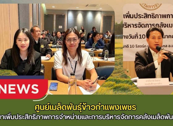 กำแพงเพชร-ศูนย์เมล็ดพันธุ์ข้าวกำแพงเพชร สัมมนาเพิ่มประสิทธิภาพการจำหน่ายและการบริหารจัดการคลังเมล็ดพันธุ์ข้าว