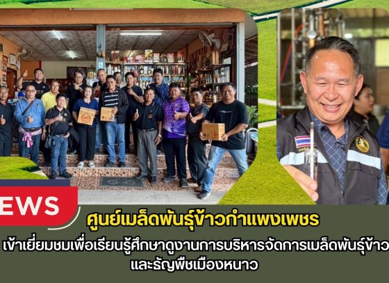 กำแพงเพชร-ศูนย์เมล็ดพันธุ์ข้าวกำแพงเพชร เข้าเยี่ยมชมเพื่อเรียนรู้ศึกษาดูงานการบริหารจัดการเมล็ดพันธุ์ข้าวและธัญพืชเมืองหนาว