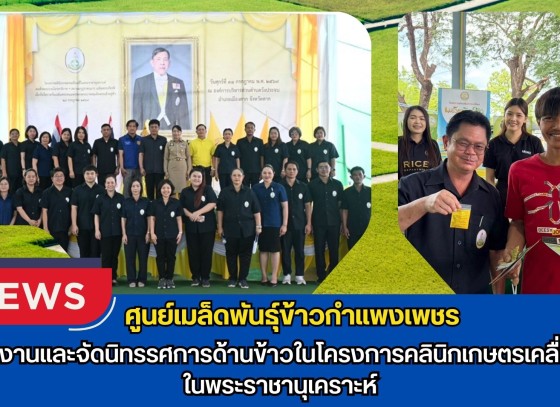 กำแพงเพชร-ศูนย์เมล็ดพันธุ์ข้าวกำแพงเพชร ร่วมงานและจัดนิทรรศการด้านข้าวในโครงการคลินิกเกษตรเคลื่อนที่ในพระราชานุเคราะห์