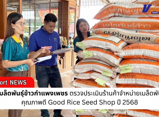 กำแพงเพชร-ศูนย์เมล็ดพันธุ์ข้าวกำแพงเพชร ตรวจประเมินร้านค้าจำหน่ายเมล็ดพันธุ์ข้าวคุณภาพดี Good Rice Seed Shop ปี 2568