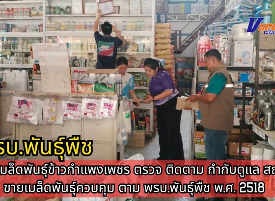 กำแพงเพชร-ศูนย์เมล็ดพันธุ์ข้าวกำแพงเพชร ตรวจ ติดตาม กำกับดูแล สถานที่ขายเมล็ดพันธุ์ควบคุม ตาม พรบ.พันธุ์พืช พ.ศ.2518