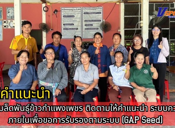 กำแพงเพชร-ศูนย์เมล็ดพันธุ์ข้าวกำแพงเพชร ติดตามให้คำแนะนำ ระบบควบคุมภายในเพื่อขอการรับรองตามระบบ (GAP Seed)