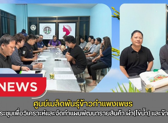 กำแพงเพชร-ศูนย์เมล็ดพันธุ์ข้าวกำแพงเพชร ประชุมเพื่อวิเคราะห์และจัดทำแผนพัฒนารายสินค้า ผำ(ไข่น้ำ) และข้าว