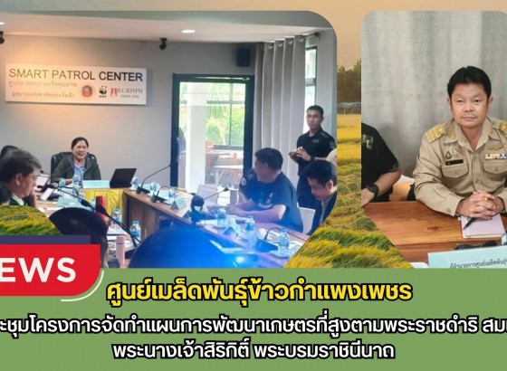 กำแพงเพชร-ศูนย์เมล็ดพันธุ์ข้าวกำเเพงเพชร ประชุมโครงการจัดทำแผนการพัฒนาเกษตรที่สูงตามพระราชดำริ สมเด็จพระนางเจ้าสิริกิติ์ พระบรมราชินีนาถ