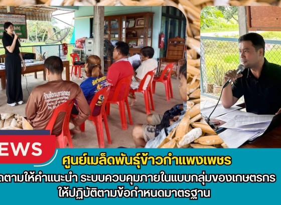 กำแพงเพชร-ศูนย์เมล็ดพันธุ์ข้าวกำแพงเพชร ติดตามให้คำแนะนำ ระบบควบคุมภายในแบบกลุ่มของเกษตรกร ให้ปฏิบัติตามข้อกำหนดมาตรฐาน
