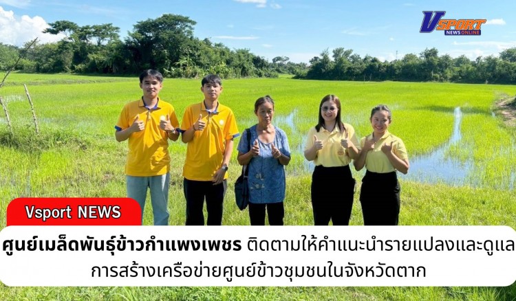 กำแพงเพชร-ศูนย์เมล็ดพันธุ์ข้าวกำแพงเพชร ติดตามให้คำแนะนำรายแปลงและดูแลการสร้างเครือข่ายศูนย์ข้าวชุมชนในจังหวัดตาก