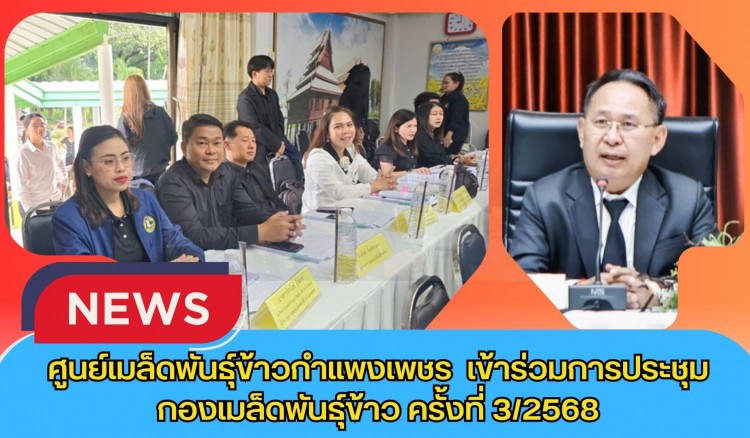 กำแพงเพชร-ศูนย์เมล็ดพันธุ์ข้าวกำแพงเพชร เข้าร่วมการประชุม กองเมล็ดพันธุ์ข้าว ครั้งที่ 3/2568