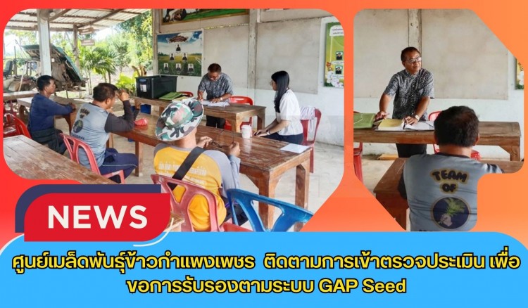 กำแพงเพชร-ศูนย์เมล็ดพันธุ์ข้าวกำแพงเพชร ติดตามการเข้าตรวจประเมิน เพื่อขอการรับรองตามระบบ GAP Seed