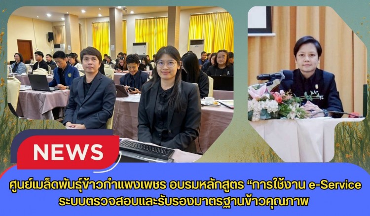 กำแพงเพชร-ศูนย์เมล็ดพันธุ์ข้าวกำแพงเพชร อบรมหลักสูตร “การใช้งาน e-Service ระบบตรวจสอบและรับรองมาตรฐานข้าวคุณภาพ