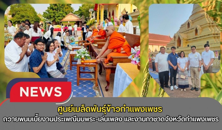 กำแพงเพชร-ศูนย์เมล็ดพันธุ์ข้าวกำแพงเพชร ร่วมถวายพนมเบี้ย พิธีเปิดงานประเพณี นบพระ-เล่นเพลง และงานกาชาดจังหวัดกำแพงเพชร